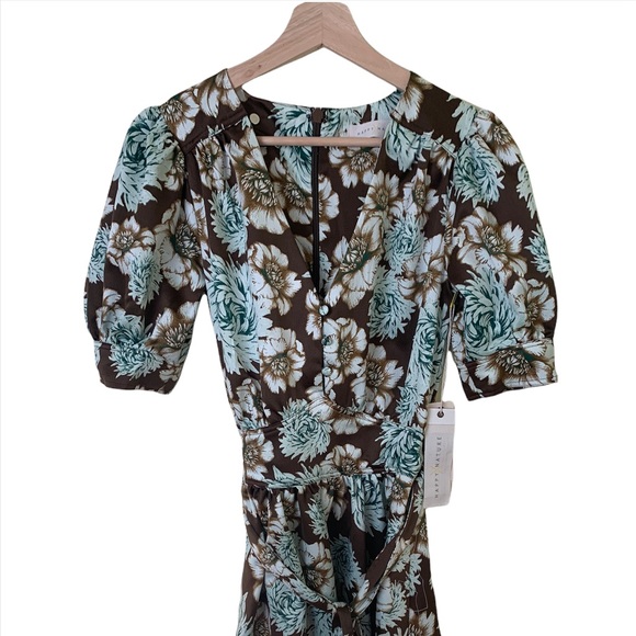 NWT Happy x Nature by Kate Hudson Puff Sleeve Floral Dress in Size XXS - Picture 1 of 16